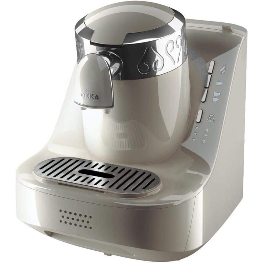 Automatic 2 Cup White/Chrome Turkish Coffee Maker
