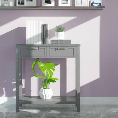 2-Drawers Gray Entryway Accent Storage Cabinet