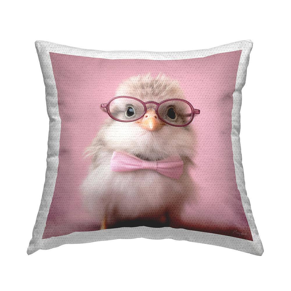 Chick with Glasses Pink Square Outdoor Throw Pillow price history on PriceWatchPro