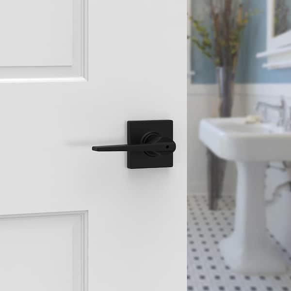 Hollis Matte Black Bed/Bath Privacy Door Lever