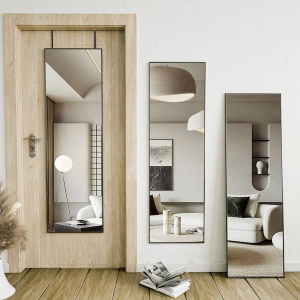 XRAMFY 50 in. H x 16 in. W Modern Rectangular Black Aluminum Alloy