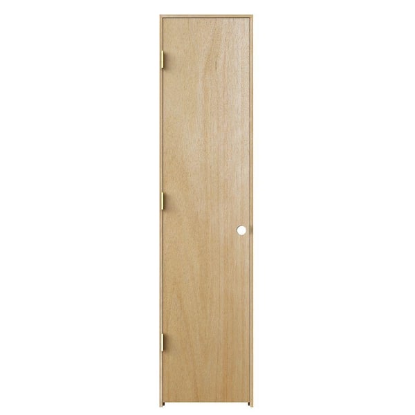 JELD-WEN 18 in. x 80 in. Unfinished Right-Hand Flush Hardwood Single Prehung Interior Door