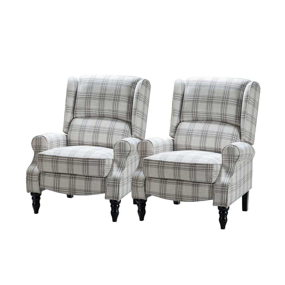 gray plaid recliner