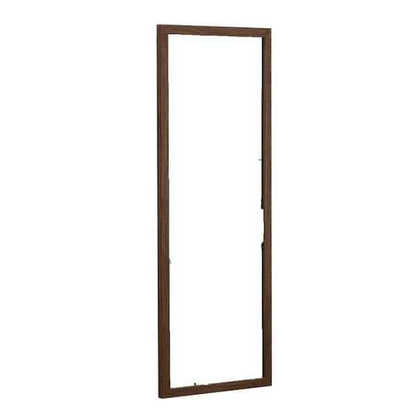 Unbranded 16 in. W x 44 in. H Rectangular Wood Framed Wall Mounted Bathroom Vanity Mirror in Brown