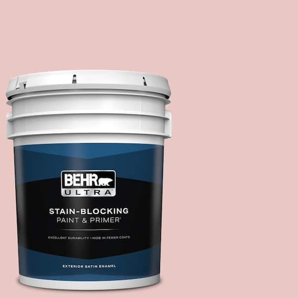 BEHR ULTRA 5 gal. #150E-2 Kashmir Pink Satin Enamel Exterior Paint & Primer