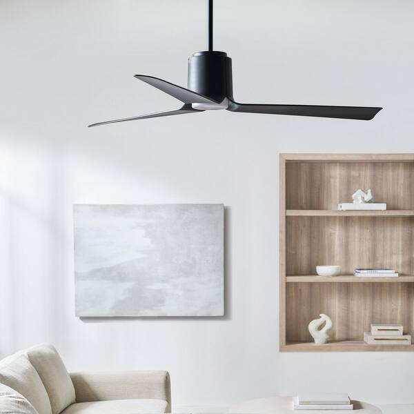 Generation Lighting - Fan Peel Smart 52 in. Indoor/Outdoor Midnight Black Standard Downrod Mount Ceiling Fan with LED Light Kit and Remote