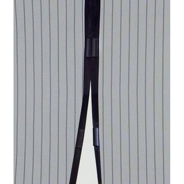 39 in. x 83 in. Hands Free Black Plastic Mesh Magnetic Screen Door