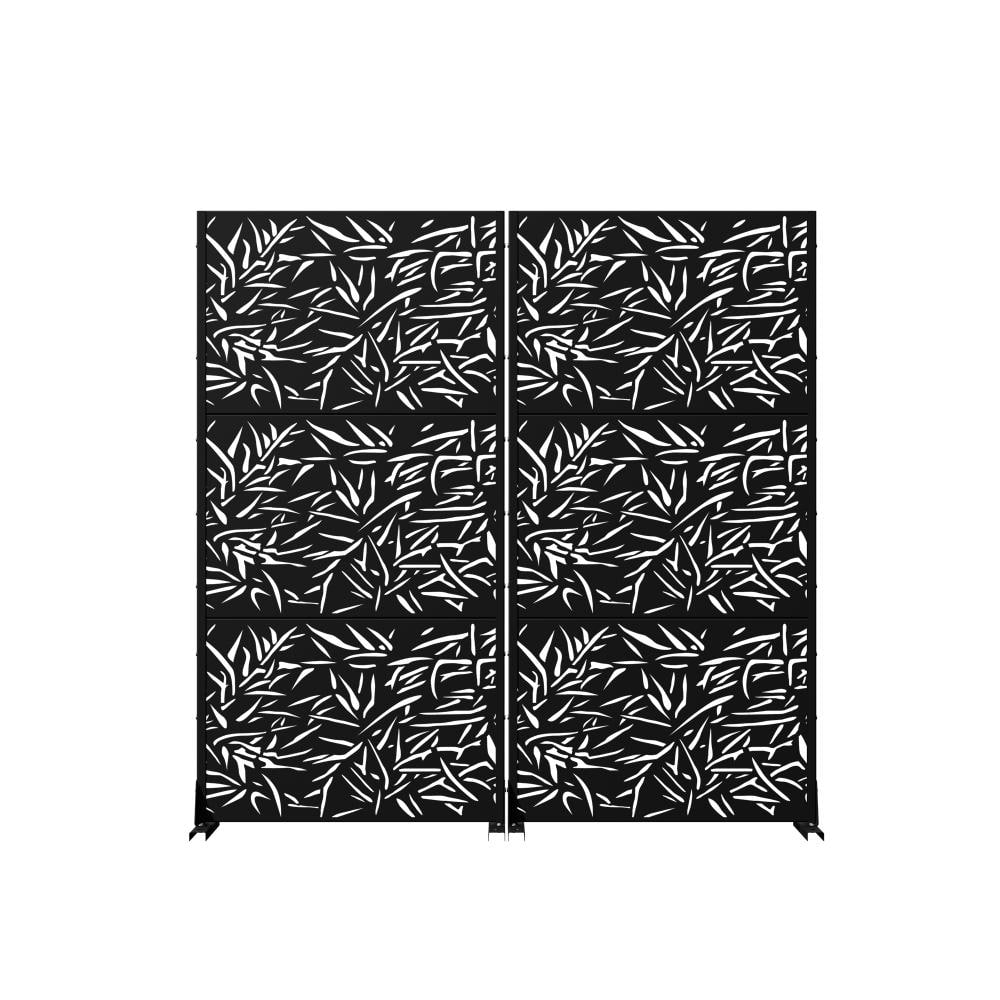 "72"" H x 35"" W Black Metal Privacy Screen, Freestanding Outdoor Room Divider for Patio, Balcony, and Poolside (Set of 2)" price history on PriceWatchPro