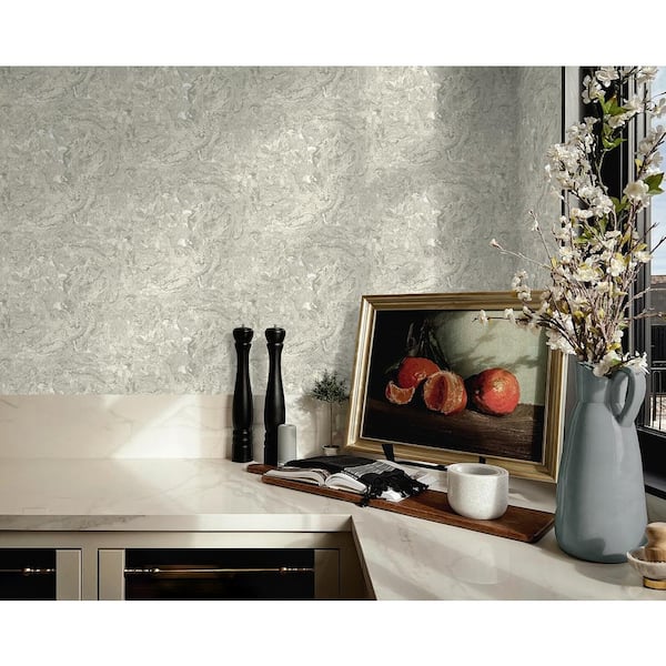 Cork Harbor Alabaster Vinyl Peel and Stick Wallpaper Roll (Covers 30.75 sq. ft.)