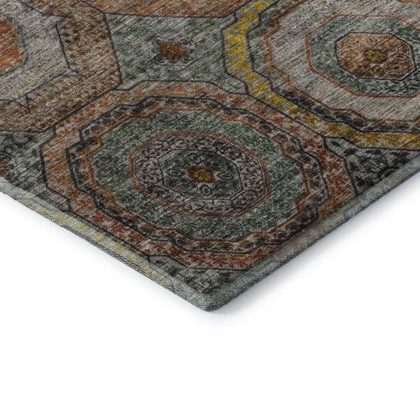 Mayfield Premium Machine Washable Abstract AMF2050 Sage 10 ft. x 14 ft. Area Rug