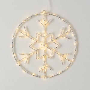 12" Christmas Lighted Snowflake Circle