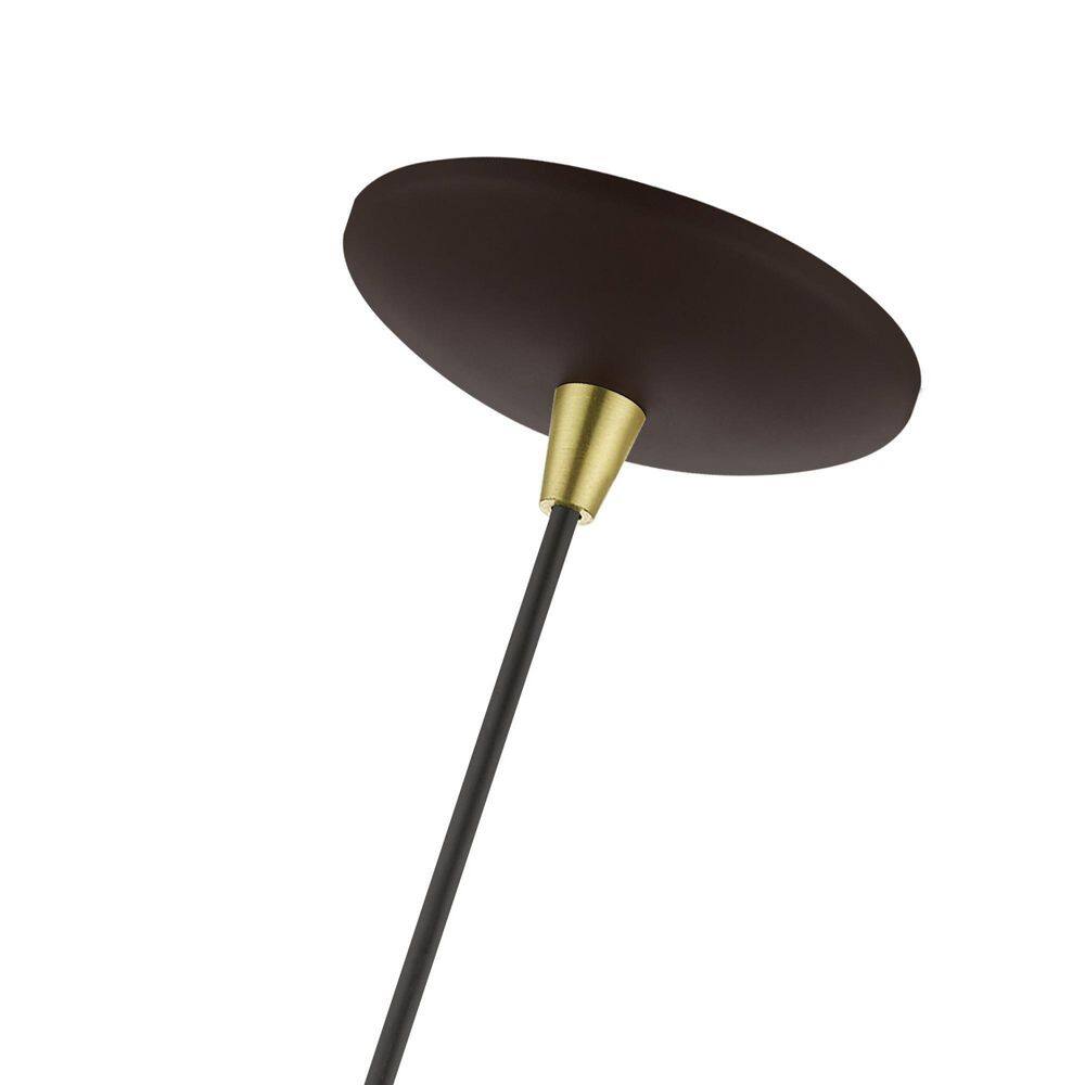 Bronze and Antique Brass Mini Pendant Light with Metal Shade