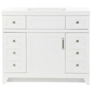 Rosedale 42.5 in. W x 18.75 in. D Bath Vanity in White with Cultured Marble Vanity Top in White with Integrated Sink