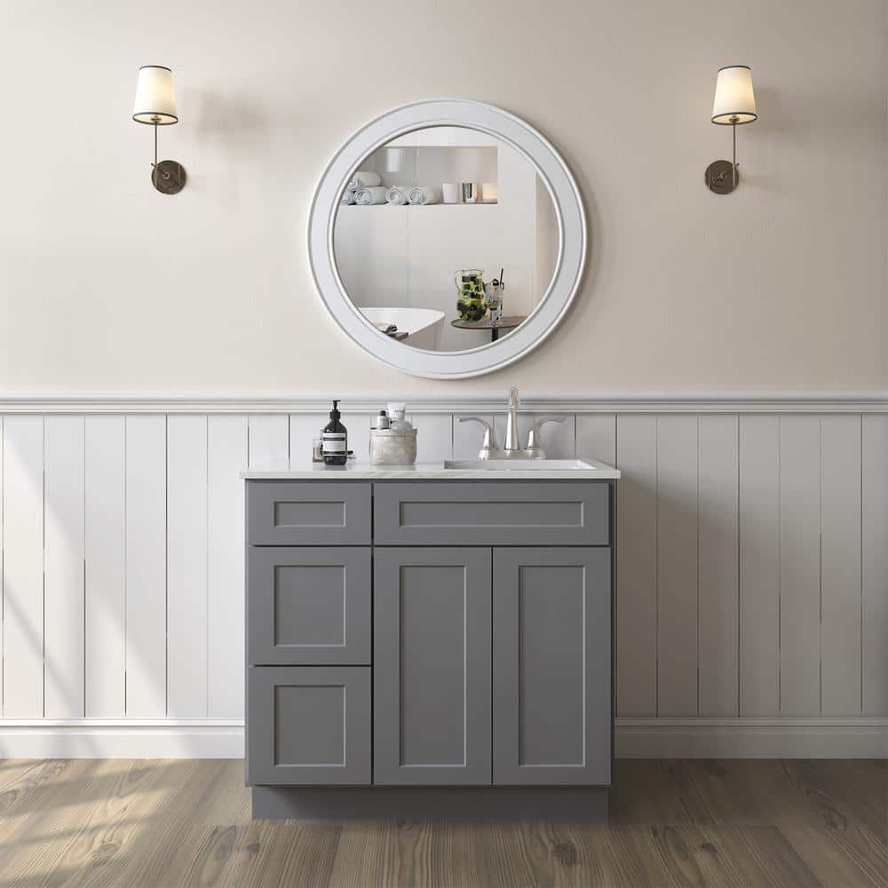 Reviews for HOMEIBRO Shaker Grey Plywood Stock Ready to Assemble Floor