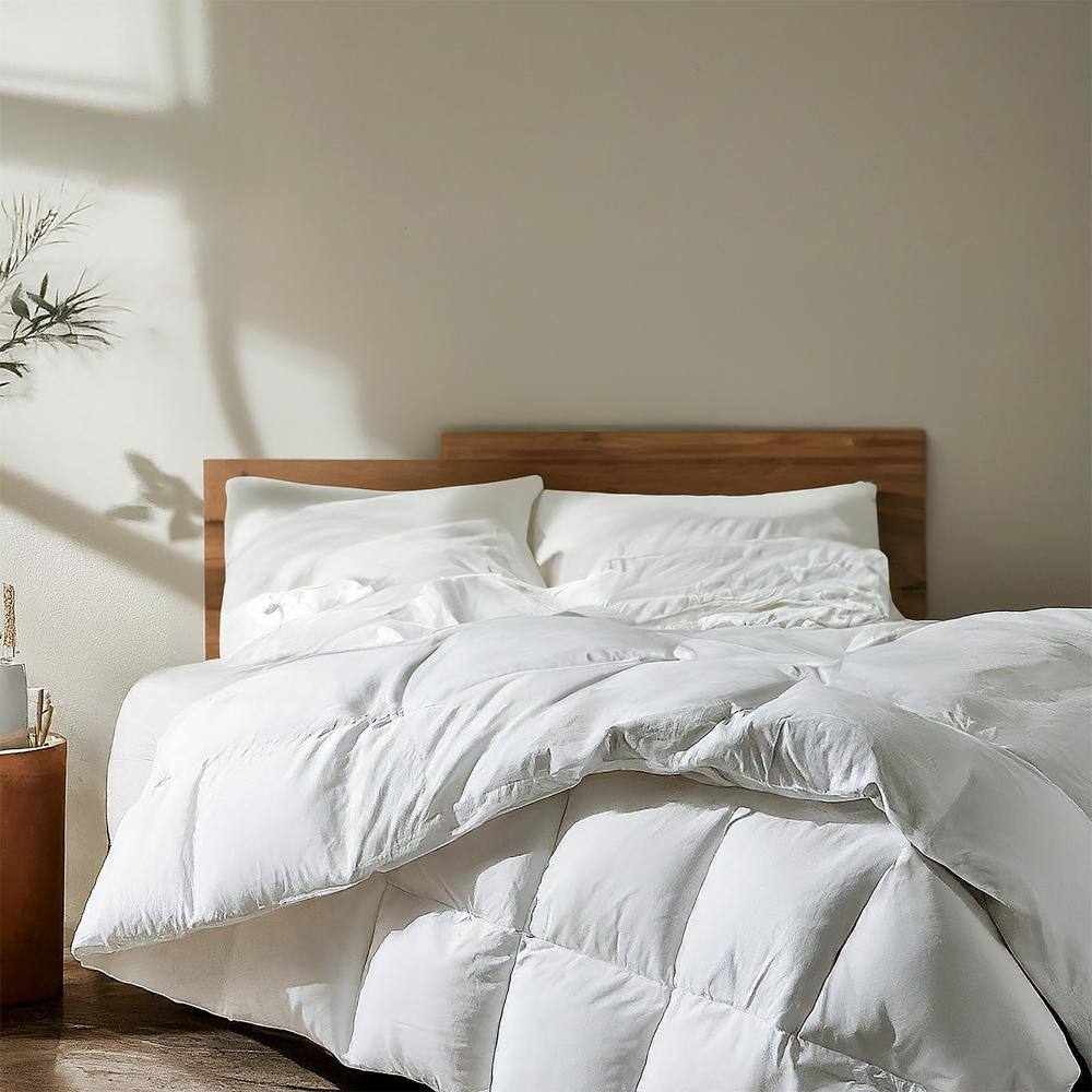 King White Cotton Goose Down Bedspread