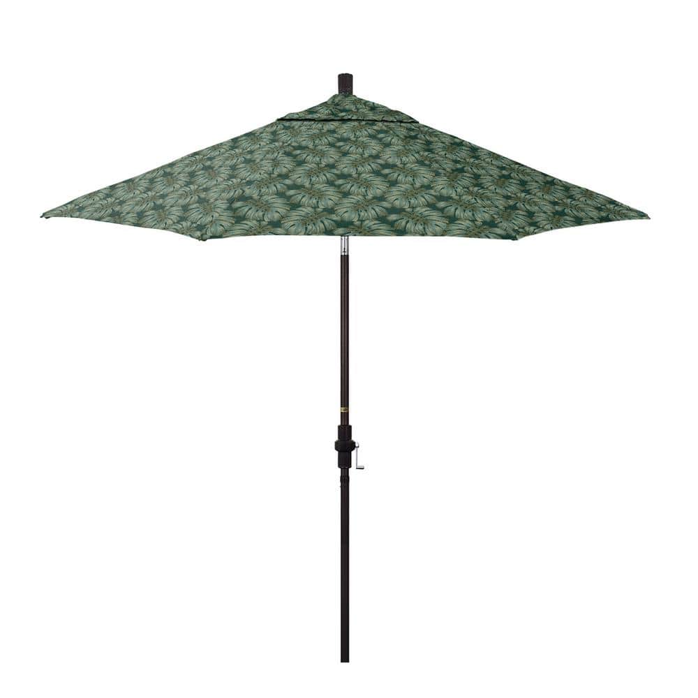 9 ft. Bronze Aluminum Market Patio Umbrella with Crank Lift and Collar Tilt in Palm Hunter Pacifica Premium price history on PriceWatchPro