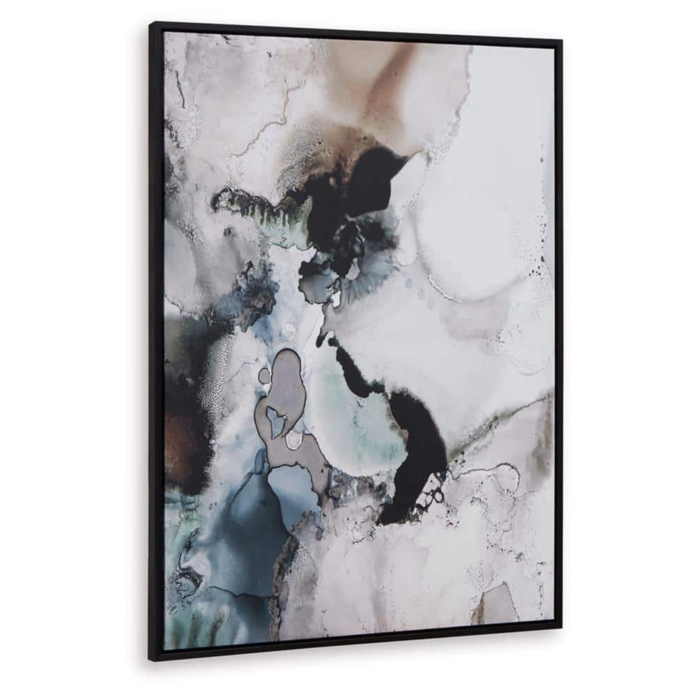 Large Abstract Black and Gray Canvas Wall Art