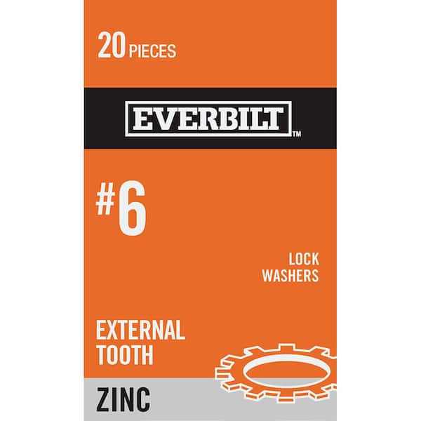 Everbilt #6 Zinc-Plated Steel External Tooth Lock Washers (20-Pack)
