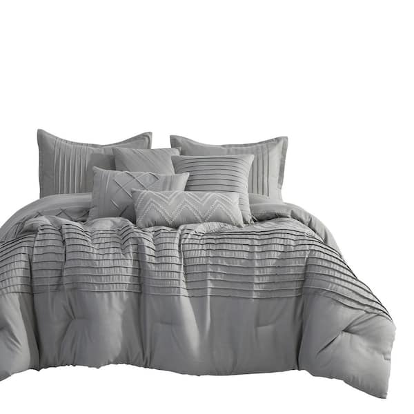 Shatex 7 Piece King Luxury microfiber Oversized Bedroom Comforter Sets