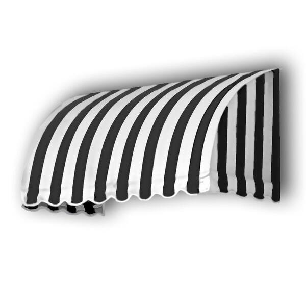 AWNTECH 4.38 ft. Wide Savannah Window/Entry Fixed Awning (31 in. H x 24 in. D) Black/White