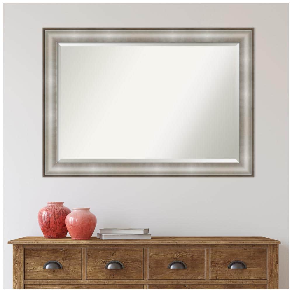 Imperial Silver Rectangular Beveled Wall Mirror 41" x 29"