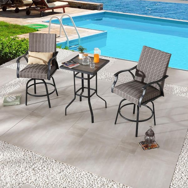 Patio Festival 3-Piece Wicker Outdoor Dining Set