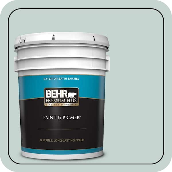 BEHR PREMIUM PLUS 5 gal. #490E-3 Celtic Gray Satin Enamel Exterior Paint & Primer