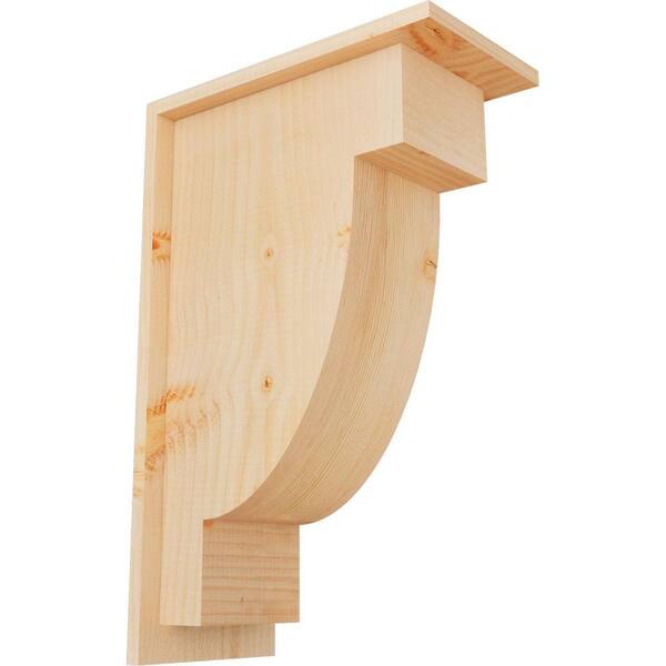 Ekena Millwork 7-1/2 in. x 14 in. x 22 in. Douglas Fir Alpine Smooth Corbel with Backplate