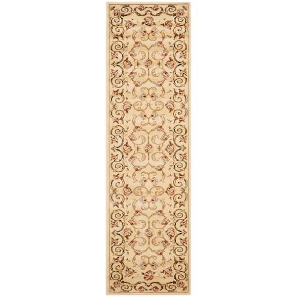 SAFAVIEH Lyndhurst Ivory 2 ft. x 8 ft. Border Floral Runner Rug