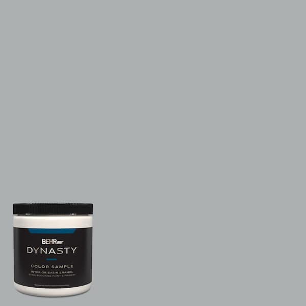 BEHR DYNASTY 8 oz. #N500-3 Tin Foil One-Coat Hide Satin Enamel  Stain-Blocking Interior/Exterior Paint and Primer Sample DY62016 - The Home  Depot