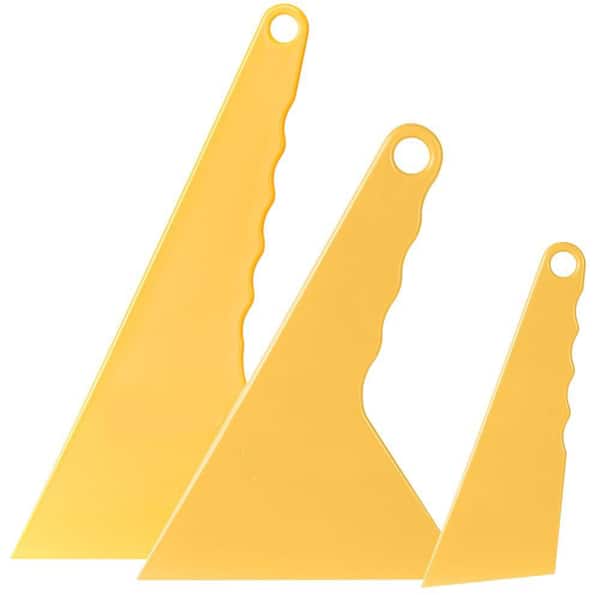 3-Count Vinyl Wrap Kit with Triangular Squeegees and Trowels for Wallpapers, Automotive Film, and Glass Application