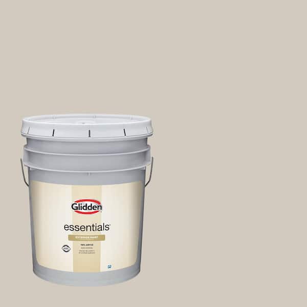 Glidden Essentials 5 gal. PPG1000-1 Dust Bunny Semi-Gloss Exterior Paint