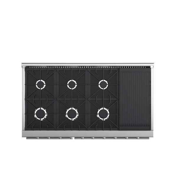 Galiano 48-inch Stainless Steel Dual-Fuel Range with Griddle