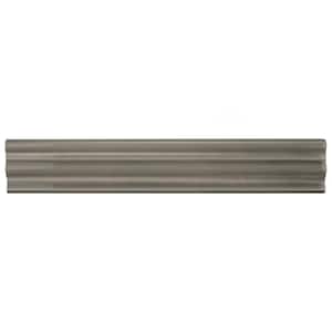 Chester Chair Rail Grey 2 in. x 12 in. Glossy Ceramic Wall Tile Trim