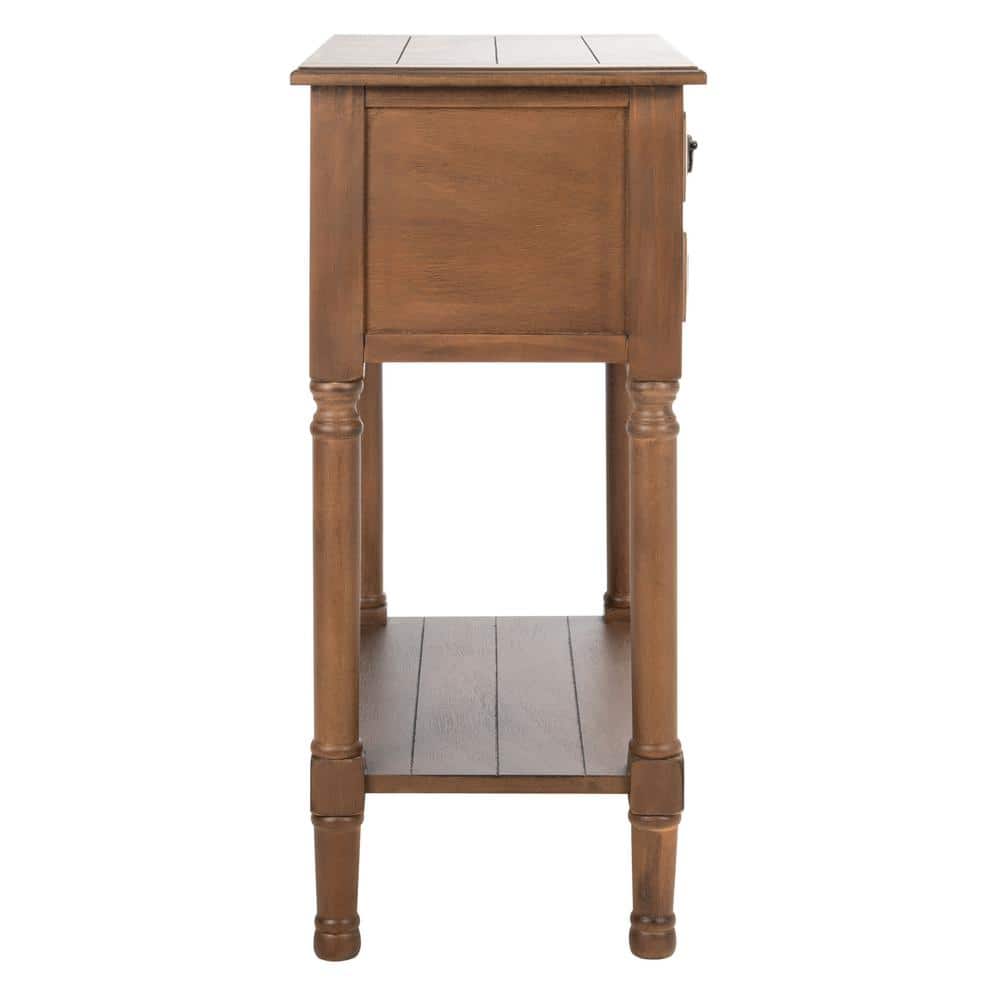 Primrose Warm Brown 3-Drawer Console Table with Open Shelf