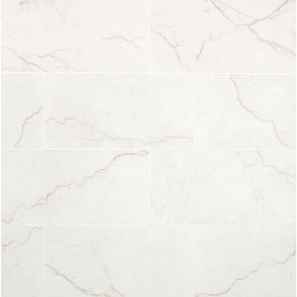 Brighton Gold 12 in. x 24 in. Polished Porcelain Marble Look Floor and Wall Tile (16 sq. ft./ Case)