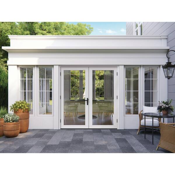 JELD-WEN 72-in x 80-in Low-e External Grilles Primed Steel French