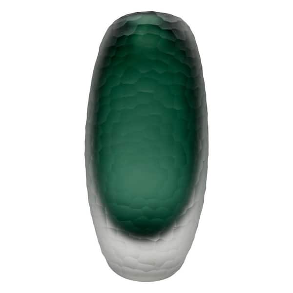 castellousa Turquoise 10.6 in. Sandblaste Glass Vase