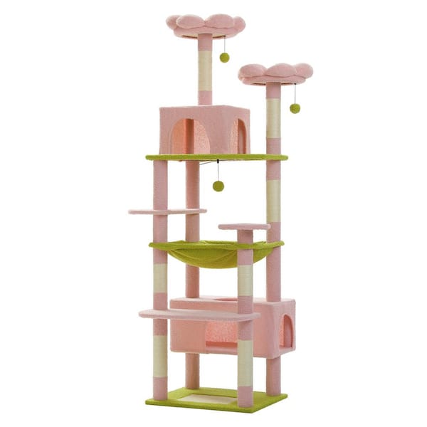 cenadinz Medium Cat Multi-Level Cat Tree Luxury Cat Tower Condo Hammock ...