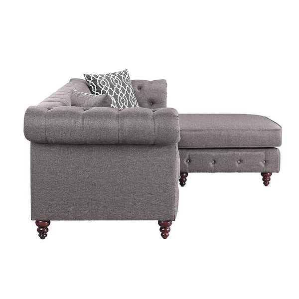Acme Furniture Waldina 66 in. W 1-piece Velvet L Shaped Sectional