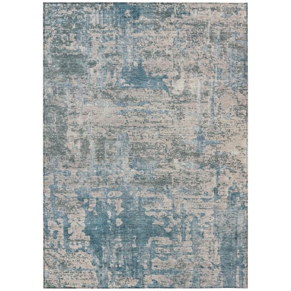 Chantille Machine Washable Indoor/Outdoor Abstract ACN2750 Teal 10 ft. x 14 ft. Area Rug