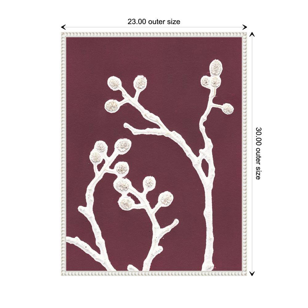 Eastern-Inspired Minimalist Plum Canvas Framed Wall Art 23 x 30