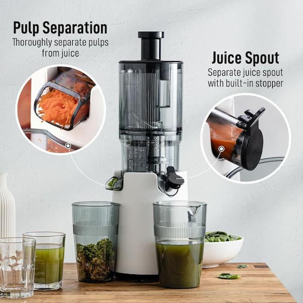 Zulay Kitchen Cold Press 200W 16oz Juicer Slow Masticating with 5