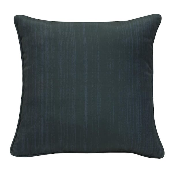 OUTDOOR DECOR BY COMMONWEALTH 18 in. x 18 in. Urban Chic Outdoor Pillow Throw Pillow in Navy Includes 1-Throw Pillow