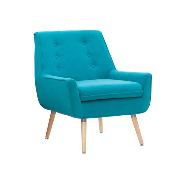 Linon Home Decor Lynne Teal Blue Polyester Accent Side Chair