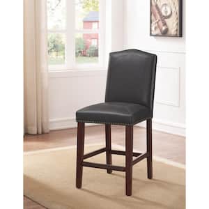 Carteret 24 in. Gray Faux Leather Counter Stool