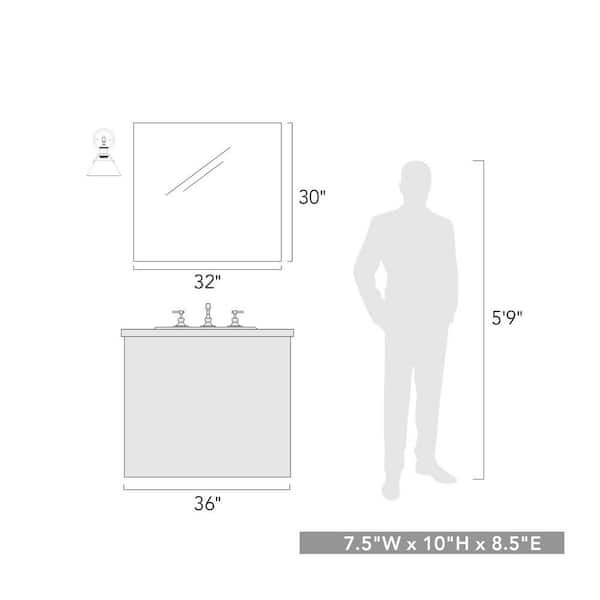 Orwell 4.875 in. 1-Light Matte Black Vanity Light