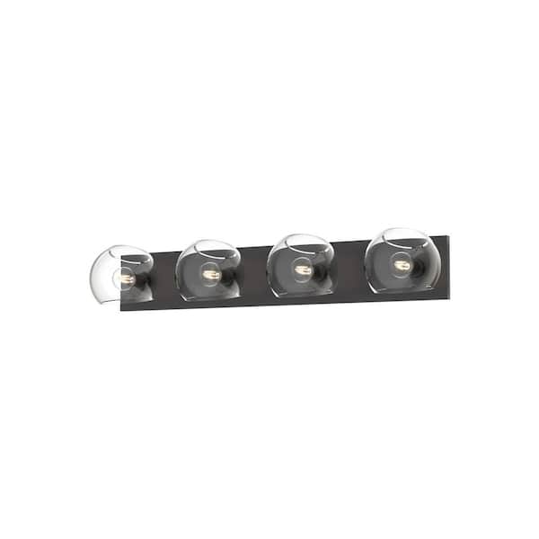 ALORA MOOD Willow 31-in 4 Light 60-Watt Clear Glass/Matte Black Vanity Light