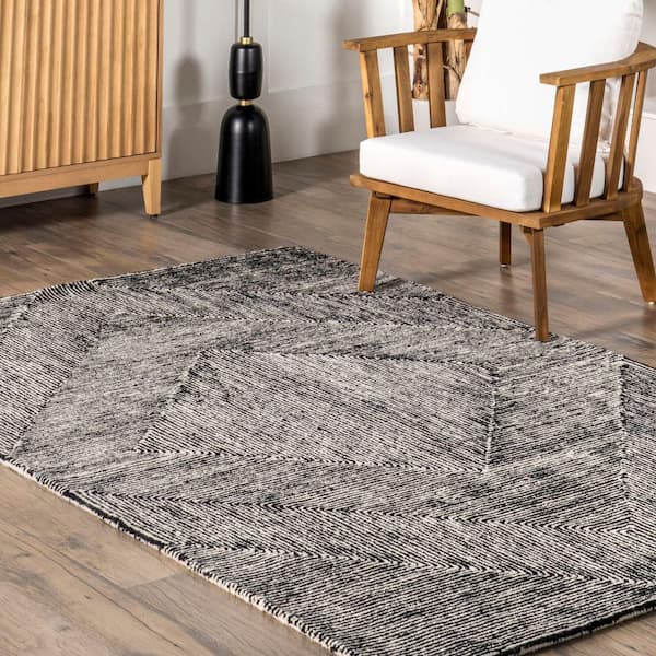 nuLOOM Heidi Modern Hand Tufted Wool Charcoal 5 ft. x 8 ft. Area