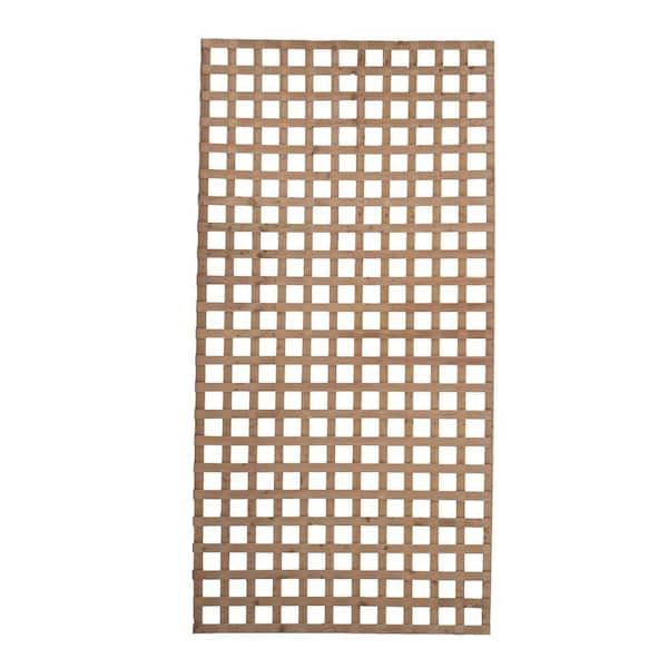 Unbranded 4 ft. x 8 ft. Spruce Pine Fir Pressure Treated Square Wood Lattice